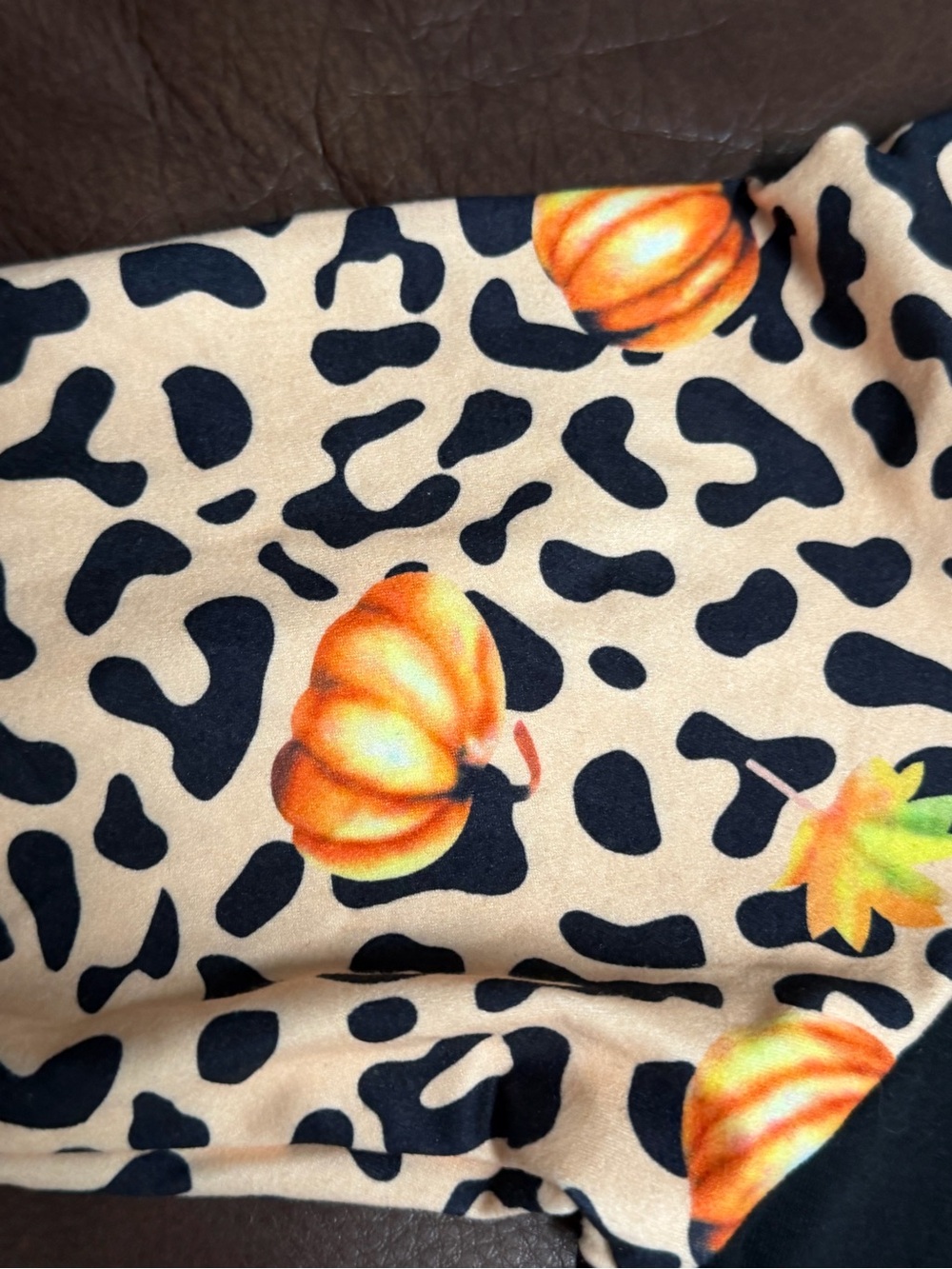 Ladies Blk Sm. “In my Pumpkin Spice Era” Raglan Tee-Leopard Pumpkin 3/4 alc #213 - Picture 6 of 7